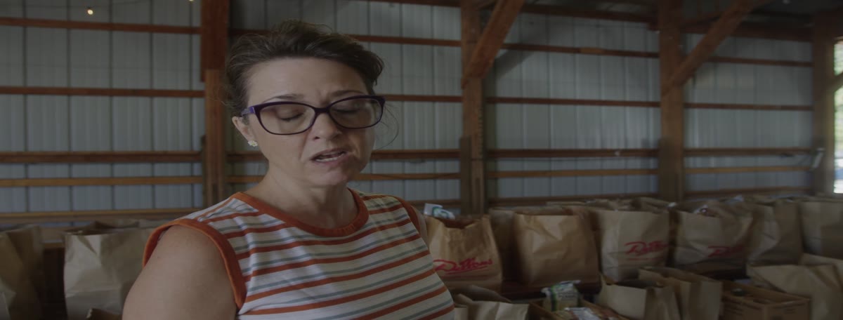 Amy Jo McWhirt among bagged groceries